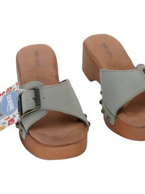 Muk Luks Cora Women's Nubuck Platform Sandal Sage Size 7